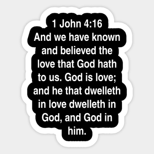 1 John 4:16  Bible Verse Typography KJV Sticker